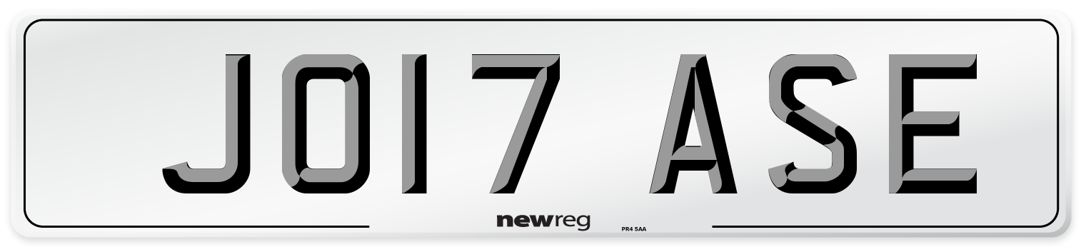 JO17 ASE Number Plate from New Reg